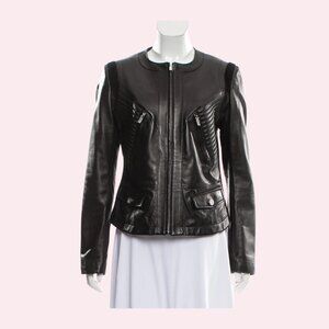 NWT Vera Wang Rare Leather Moto Jacket Size XS